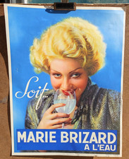 Affiche originale vers 1930 Alcool Marie Brizard à l'eau /RS21