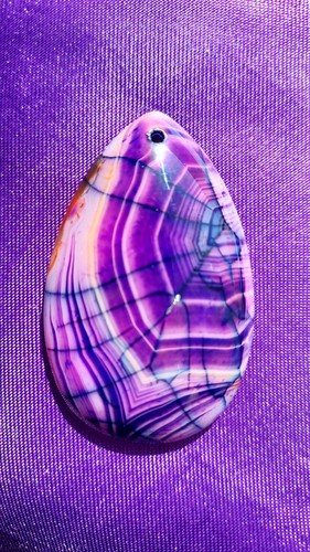 Pendentif larme agate violet - pendentif,