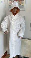 White vinyl raincoat rubber