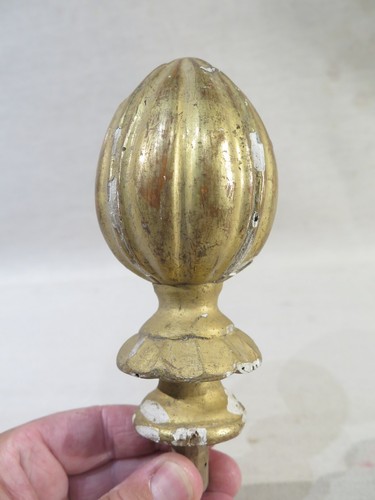 Ancienne boule bois sculpte - bois,