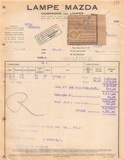 1948 COMPAGNIE DES LAMPES LAMPE MAZDA A PARIS