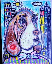 Dessin chien basset - chien, hound