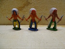 figurines Reamsa Jescan autre, lot de 3 indiens coloris différents made in Spain