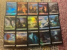 Lot De Cartes Magic Final Fantasy : 15 Terrains De Base Foil VF Mint