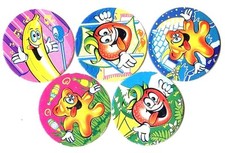 POGS - F-PIMOU5 001 Lot de 5 POGS PIMOUSSE PUBLICITAIRE (ADVERTISING) Neufs