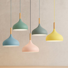 Suspension nordique métal & bois E27 – lampe scandinave design cuisine salon