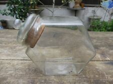 Bocal à Bonbons ancien forme Octogonal à poser debout ou position service 26cm h