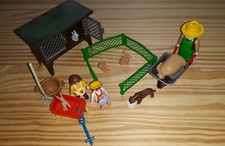 PLAYMOBIL FERME CAMPAGNE FERMIER avec ENFANTS CLAPIER A LAPINS  3751 COMPLET TBE