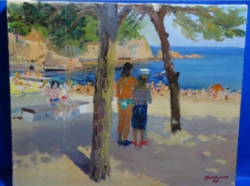 Tableau huile paysage marin - paysage,