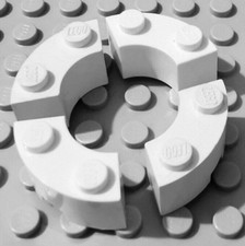 4 x Lego White Brick Round Corner 2x2 Macaroni 85080 set 70419 10229 75244 10256