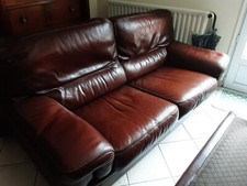 2 canapes cuir bordeaux 2,5 places 