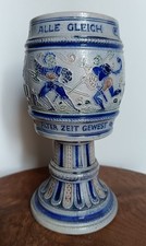 Ancien beau gobelet verre sur pied en grès émaillé au sel - Westerwald   CA04