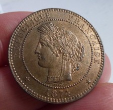 SUP 10 centimes 1874 K Cérès