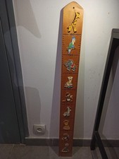 Tableau  de croissance de l'enfant en bois rare vintage Mertens Kunst années 80