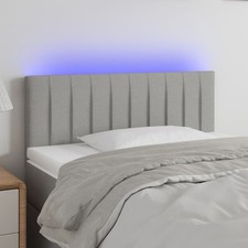 Tête de Lit à LED Marron Foncé 90x5x78/88 cm Tissu Meuble de Chambre vidaXL