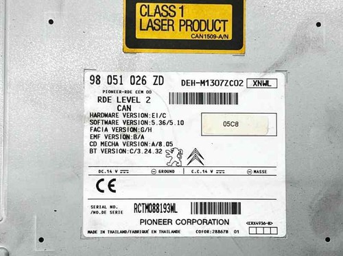 98051026zd autoradio peugeot - autoradio,