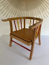 525⚜️ Ancienne Petite Chaise Enfant Baumann en Bois Percée Pour Pot Vintage