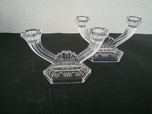 Bougeoirs verre cristal 2 - bougeoirs, en