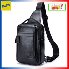 Sacoche cuir véritable - en,