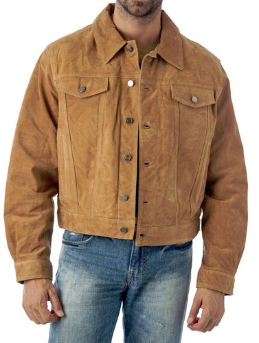 Veste chemise cuir daim - en,