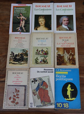JEAN-JACQUES ROUSSEAU - LOT DE 9 LIVRES - G.-FLAMMARION/10/18 - DE 1964 à 2010