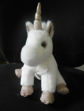 doudou peluche licorne blanc et or doré HISTOIRE D'OURS 23cm (2 dispo)