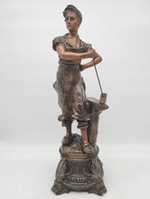Ancienne sculpture "Le Forgeron" en régule patiné thème métiers 42 cm