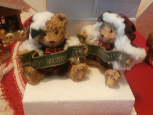 Pair ceramic christmas - christmas, teddy