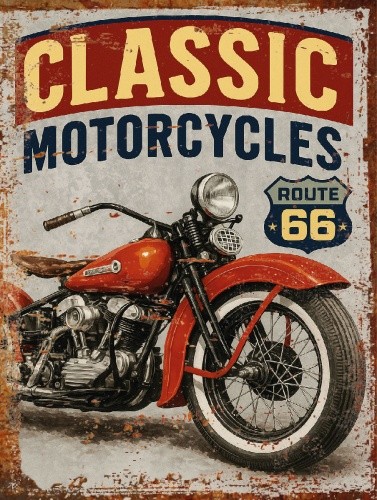 Plaque métal vintage moto - plaque,