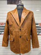 Blazer homme en cuir craquelé