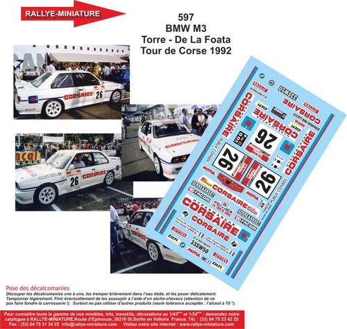 Decals ref 0597 bmw - 1/43,