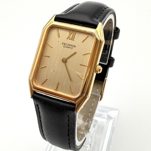 Technos quartz rectangle gold - quartz,