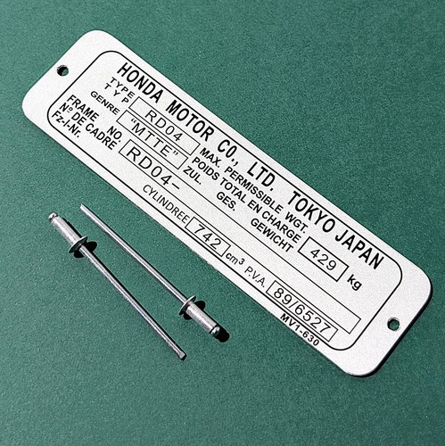 Plaque constructeur honda - constructeur,