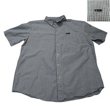 Chemise CHAPS bleue à carreaux manches courtes taille XL #6e