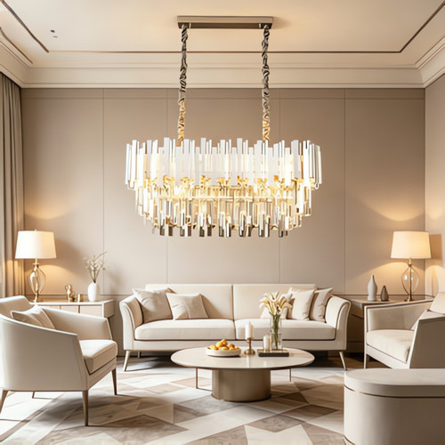 Lustre cristal avec hauteur - lustre,
