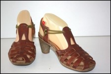 CAMPER Sandales à Talons Lanières Cuir Marron T 36 TBE