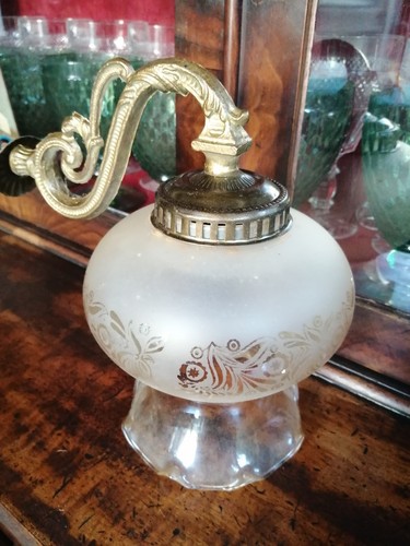 Tulipe globe verre gravé