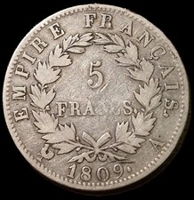 5 Francs Napoléon 1er 1809 A