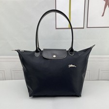 Grand sac à bandoulière Longchamp brodé L 1899 noir