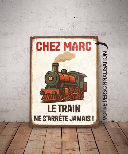 Plaque métal vintage - , train