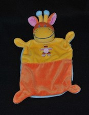 ?Doudou Plat Girafe NICOTOY SIMBA KIABI Vache Jaune Orange Fleur Brodée TTBE