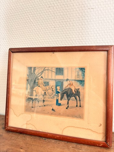Lithographie gravure equestre - gravure,