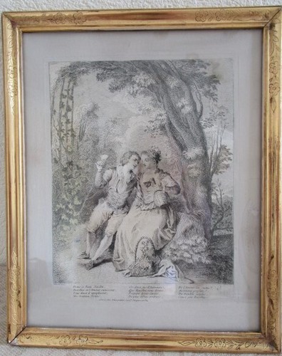 Gravure ancienne watteau - gravure,