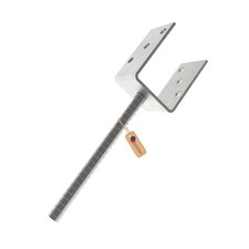 GeZu Impex Support Poteau U 141x300 mm Galvanisé à chaud Platine Bois Clôture