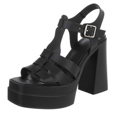 Sandales compensées noires -
