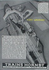 PUBLICITE TRAIN HORNBY JOUET ACCESSOIRES TUNNEL SIGNAUX TOYS DE 1933 FRENCH AD