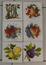 6 x CARREAU  de faïence de