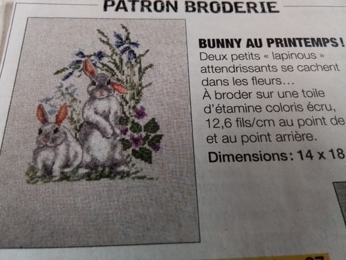 Patron broderie bunny au - patron,