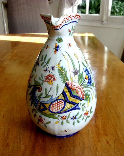 Ancien pichet faience decor - ancien,