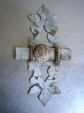 Loquet Targette Fer Forgé c-1750 déco Serrure Porte Verrou XVIII°s Ancien